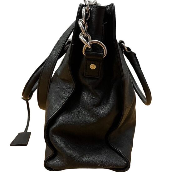 Michael Kors Hamilton Black Satchel Bag with Silver Hardware - Picture 4 of 10